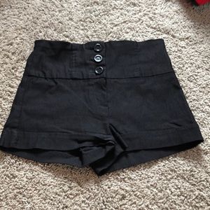 High waisted black shorts